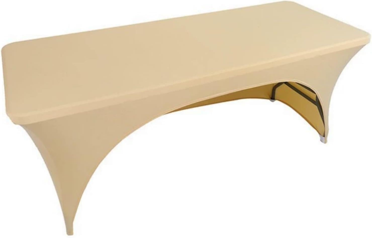 KIJyfgTR Rectangular Spandex Tablecloth – Ideal For Weddings And Birthdays(Champagne Color,6FT 183x76cm)
