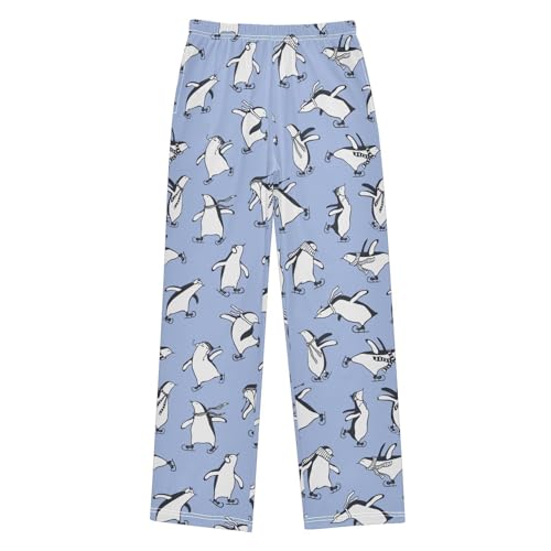 ZZXXB Penguins Skating Boys Long Pants Soft Trousers Elastic Waist Kids Lounge Bottoms with Pockets S-XL