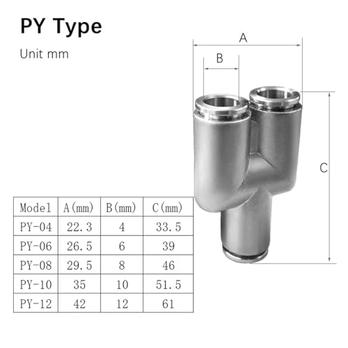 Conector neumático de acero inoxidable 304 de 8mm para alta presión 7