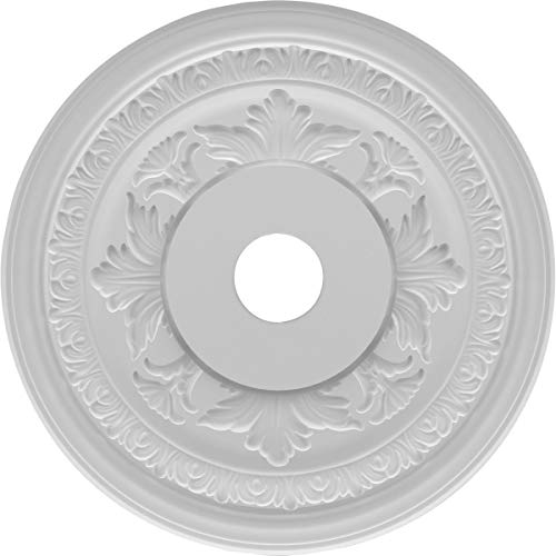 Image of Ekena Millwork CMP22BA Baltimore Thermoformed PVC Ceiling Medallion (Fits Canopies up to 7 3 /4 inch), 22 inchOD x 3 1 /2 inchID x 1 inchP
