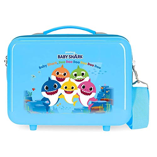 Joumma Shark Family Neceser Abs Adaptable, Unisex Niños, Azul, 29X21X15 Cms