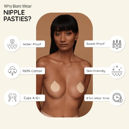 Image of bare wear Nipple Pasties Waterproof & Sweat-Proof |Safe to Use Directly on Skin