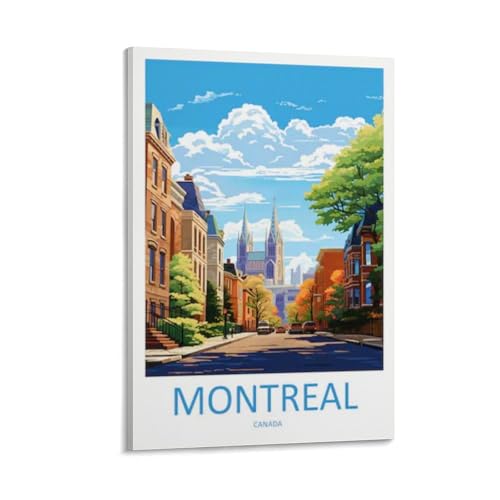 Montreal Canada Travel Poster Canvas Wall Art 20x30in