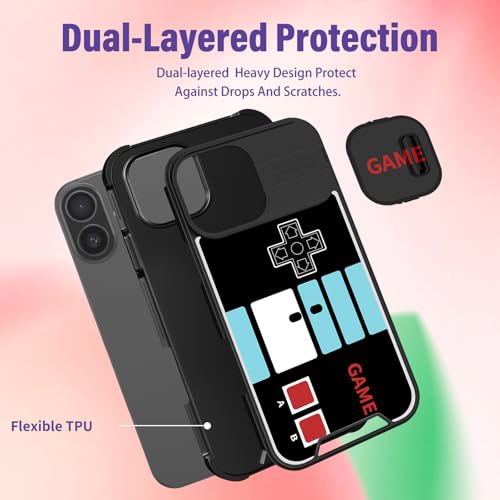 Image of Funermei for iPhone 16 Case - Women Girls Cute Phone Cover Girly Pretty Aesthetic Game Unique Design with Camera Cover Funda for Apple for iPhone 16