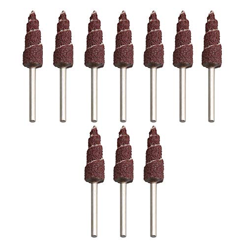 CNBTR Confezione da 103mm Diametro dello stelo Diamante conico Carta vetrata Cono Rotolo di carta abrasiva Ruota per lucidatura a grana 80