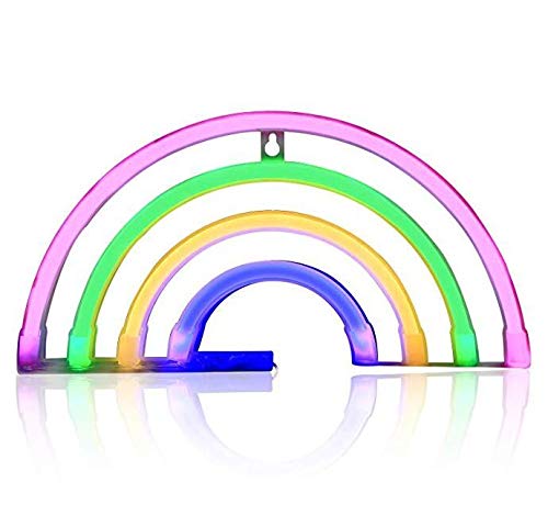 Beauenty Rainbow Neon Signs, Decor Light, Marquee Battery Operated Table LED Wall Decoration for Girls