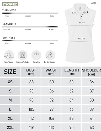Miniatura 7 de Ajezmax Polo Mujer Sin Mangas Verano Algodón Polo Trabajo Deportivo Yoga Golf Top Con Botones Blanco Xl