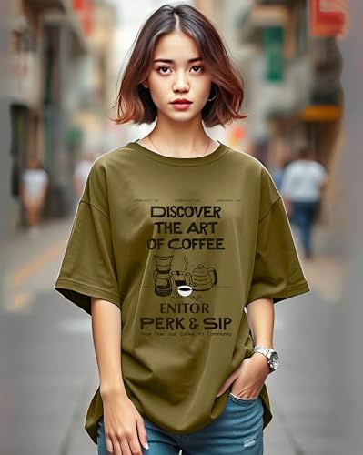 Image of AUSK Oversized T-Shirt for Womens || Graphic Front Printed Loose fit Womens Tshirt