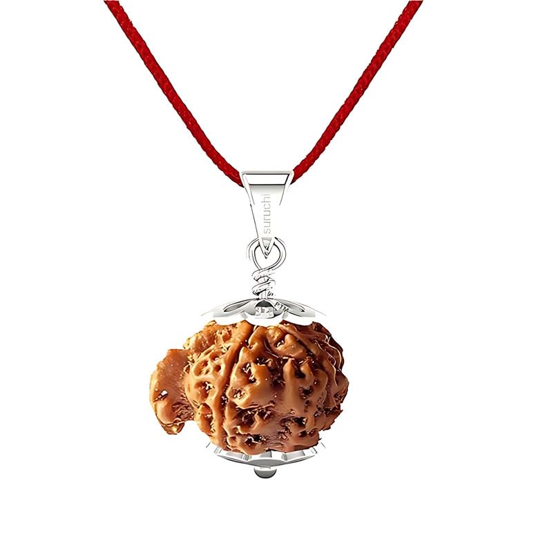 Pure 925 Silver Ganesh Mukhi Rudraksha Pendant|Ganpati/Vighnaharta Original Nepali Bead Bis Hallmark Sterling Silver Cap Pendant|Natural Certified Rudraksha for Men & Women-image-7