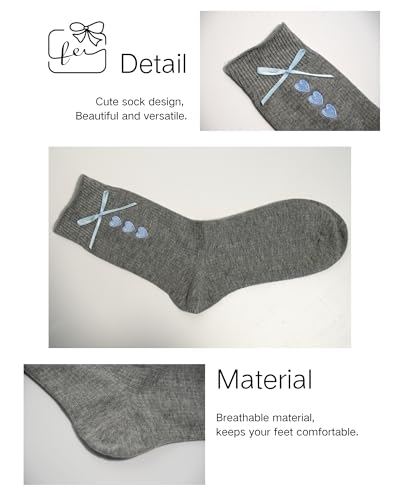 Womens Mid Tube Socks 2 Pairs Soft Breathable Crew Socks,One Size Fits Most (US 5-9), Casual & Workout2