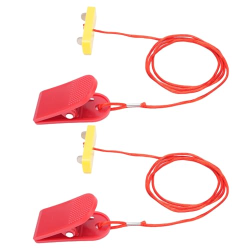Zunate Clé de sécurité pour Tapis Roulant 53 X 16 Mm | Interrupteur d'arrêt d'urgence à Double Insert avec Pince pour Tapis Roulant