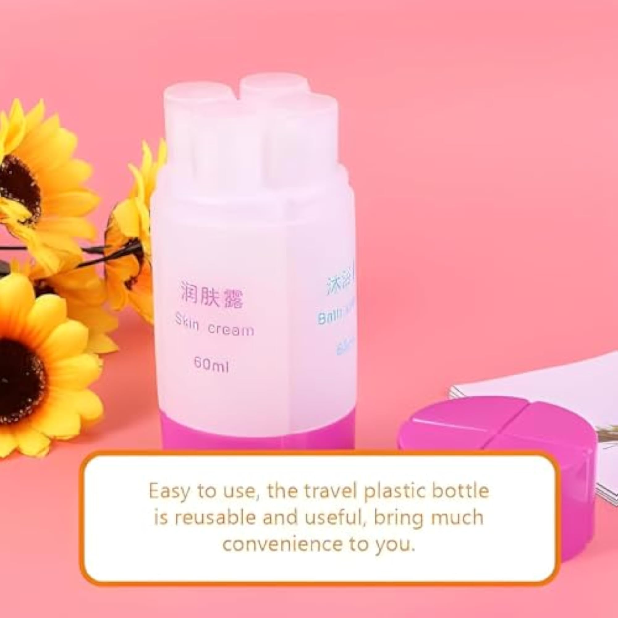 4 in 1 Travel Bottle Refillable Shampoo Cream Lotion Set