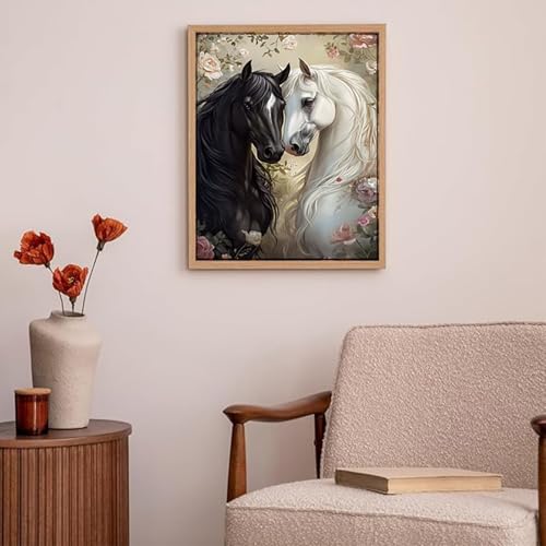Peinture diamant 80x100cm cheval - Kit complet full drill mosaïque - 3