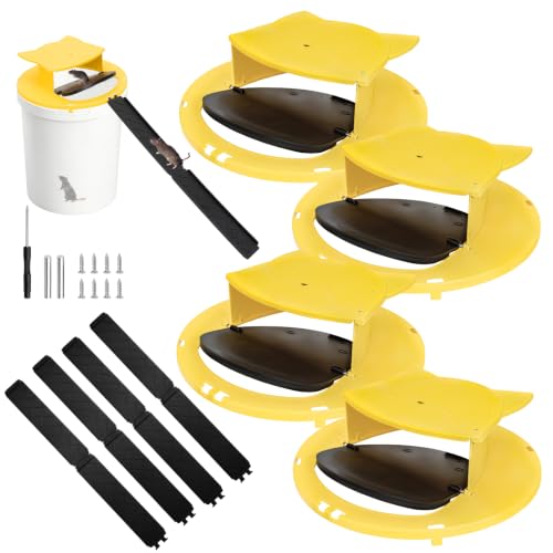 Mouse Trap Bucket Lid, Mouse Traps Indoor for Home, 5 Gallon Bucket Mouse Rat Trap, Auto Reset Reusable Multi-Catch and Releases Humane Mouse Rat Mice Traps for Outdoor Chicken Coop Barn Garage 4pack