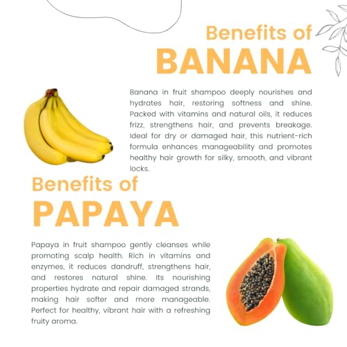 Image of Khadi Natural Avocado, Banana & Papaya Fruit Shampoo | Nourishing & Hydrating Herbal Hair Cleanser | For Women & Men | Sulfate, SLS & Paraben Free Smoothening Shampoo 210 ml