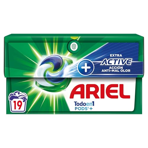 ARIEL PODS Active Todo en 1 Detergente Lavadora Liquido en Capsulas/Pastillas, 70 Lavados, Jabon Con Extra Poder Quitamanchas para la Ropa, Multicolor