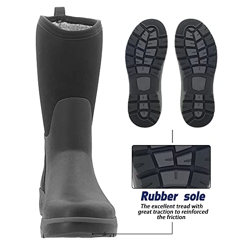 Image of CNSBOR Men's Rain Boots - Waterproof Rubber Insulated Boots for Fishing, Agriculture & Industrial Working