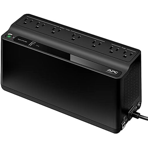 APC UPS Battery Backup and Surge Protector, 600VA/300 Watts Backup Battery Power Supply, BE600M1 Back-UPS with USB Charger Port Cover