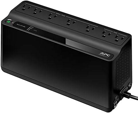APC UPS Battery Backup and Surge Protector, 600VA/330 Watts Backup Battery Power Supply, BE600M1 Back-UPS with USB Charger Port