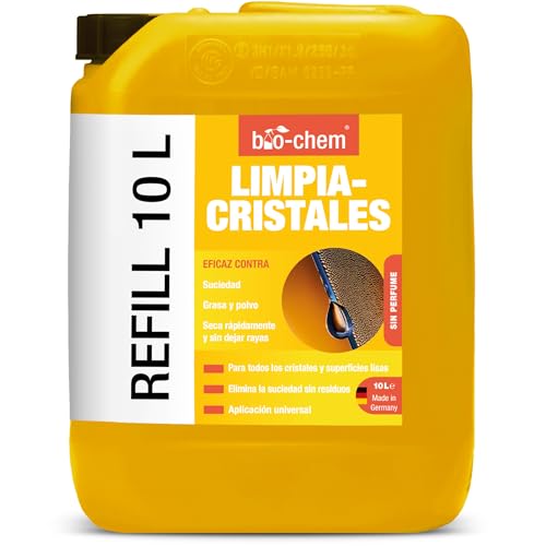 Bio-Chem - Limpiador cristales y superficies acristaladas 10L - productos y accesorios para la limpieza de superficies de vidrio, espejos, ventanas, automóviles