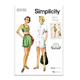 Simplicity SS3150R5 Vintage 1940's Misses' Jacket, Bra and Shorts Sewing Pattern Packet, Design Code S3150, Sizes 14-16-18-20-22