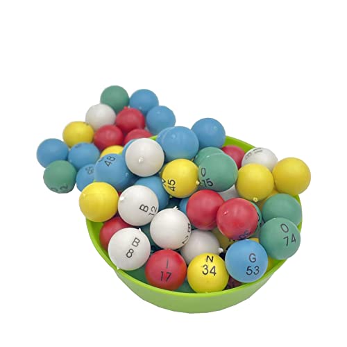 Junwrrow 3/5 Inch Multicolored Plastic Replacement Bingo Balls ,75 Count, Perfect For Bingo Nights, Raffles, And More,Lost Bingo Ball Replacements #TOP4