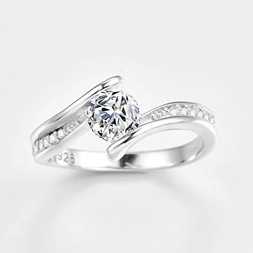 925 Sterling Silver Plated Cubic Zirconia Bypass Band Wedding Ring for Women4