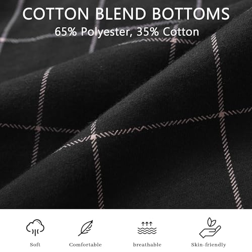 Vulcanodon Mens Cotton Pajama Pants-2pack, Lightweight Sleep Pants for Men2