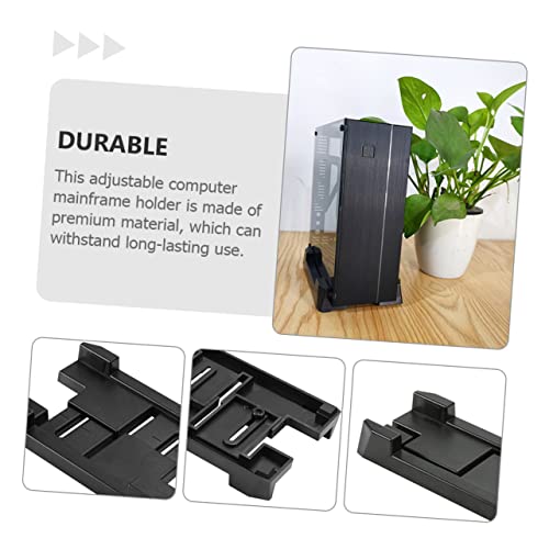 Soporte ajustable para CPU OSALADI con ruedas para fácil movilidad, soporte estable para chasis de computadora para uso en casa y oficina, construcción de plástico ABS miniatura 7