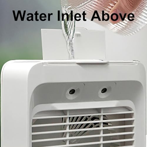 Mini ventilatore elettrico da tavolo USB con doppio nebulizzatore, silenzioso ventilatore portatile raffreddato ad acqua per il raffreddamento di ufficio e dormitorio