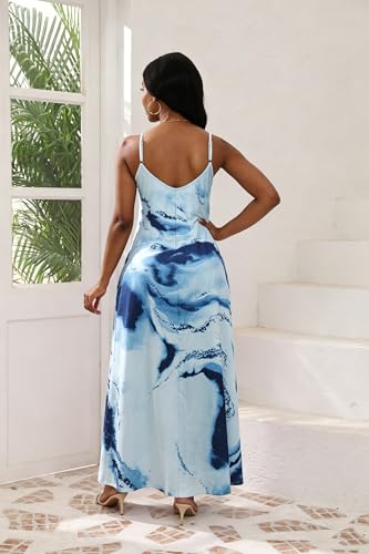 Image of vunahzma Womens Casual Fashion Sleeveless Plus Size Loose Long Sexy Maxi Dress with Pockets