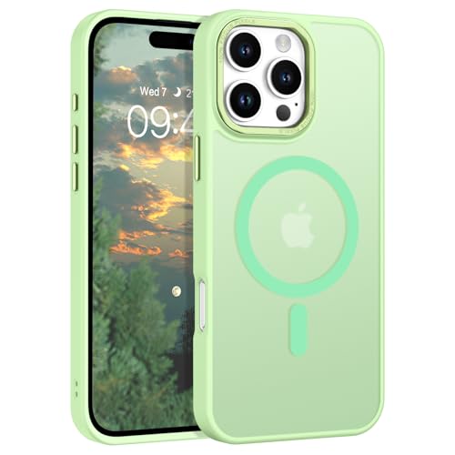 Coque fine iPhone 16 Pro Max MagSafe translucide anti-chocs 6,9 pouces vert