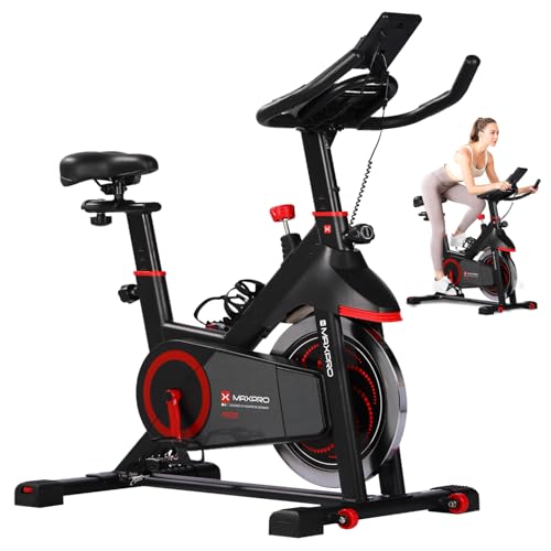 Image of MAXPRO MP20 Spin Bike | Exercise Cycle for Home | 120KG Capacity | 8KG Flywheel | Adjustable Resistance | Silent Belt Drive | Comfortable Seat Cushion | Indoor Cardio Workout Fitness Bike