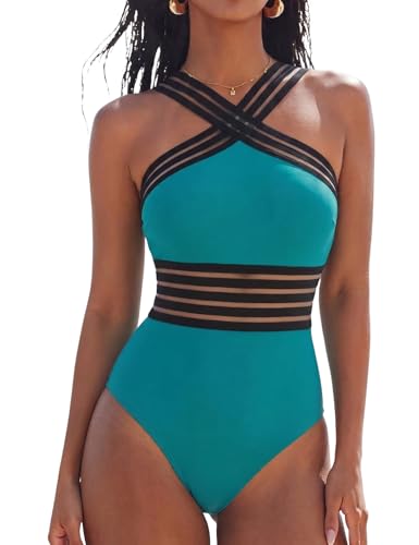 Monokini sculptant croisé Hilor maillot une pièce gainant et ajouré