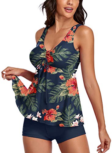 Uniqweto Tummy Control Tankini Bathing Suits For Women 2 Piece Swimsuits Tank Top With Boyshorts Xx-Large #TOP3
