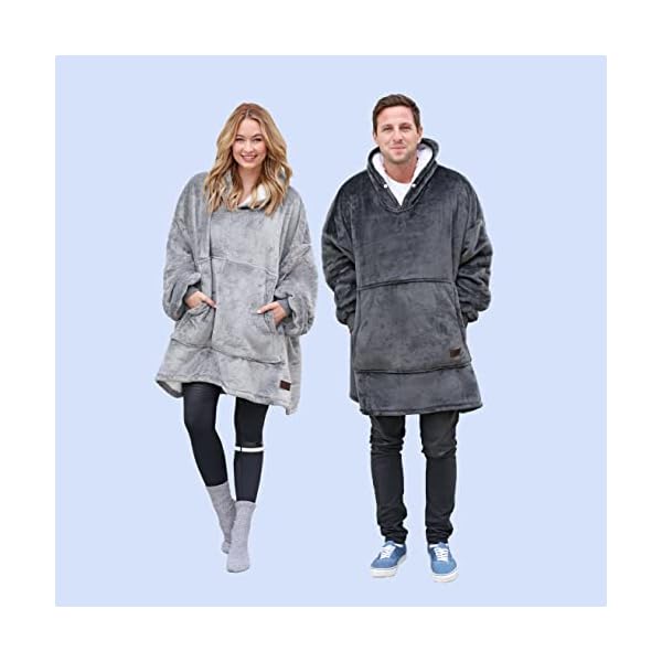 Catalonia Sherpa-Fleece-Decke mit Ärmeln und Tasche, tragbare Mikro-Plüsch, warme Ärmel, TV-Decke, Überwurf für… – Bild 4