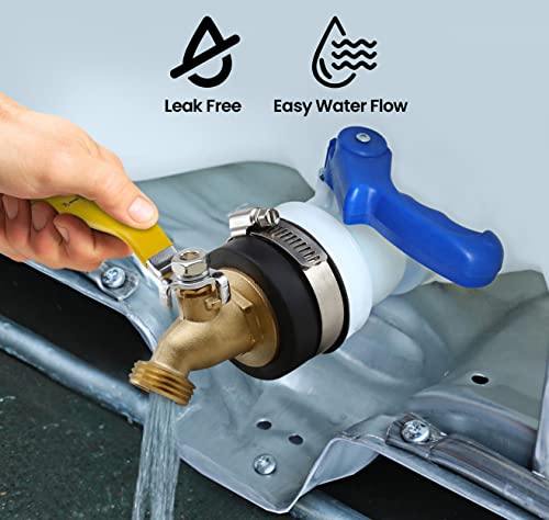 Image of Midline Valve XUD112-5 Sillcock Hose Ball Valve with Lever HANDLE for Testing and Draining; 1-1 /2 in.; Rubber Cap with Stainless Steel Band and Clamp (5 Pack)