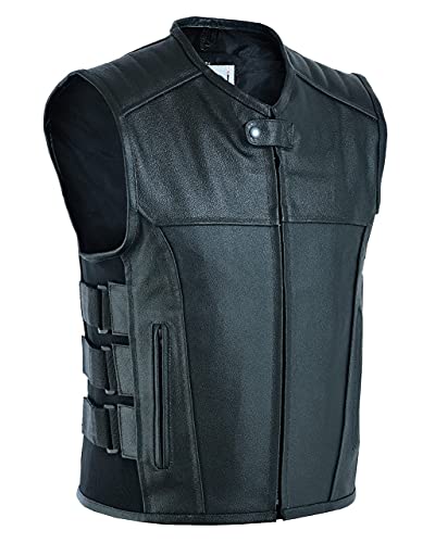 Gaudi-Leathers Herren Lederweste Motorrad Weste Leder Kutte Racing Weste Gr. 3XL