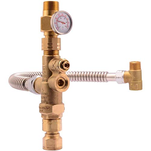 80% Off Discount Cash Acme 24643 Mixing Valve with Corrugated Hose & Temperature Gauge, 3/4 Inch