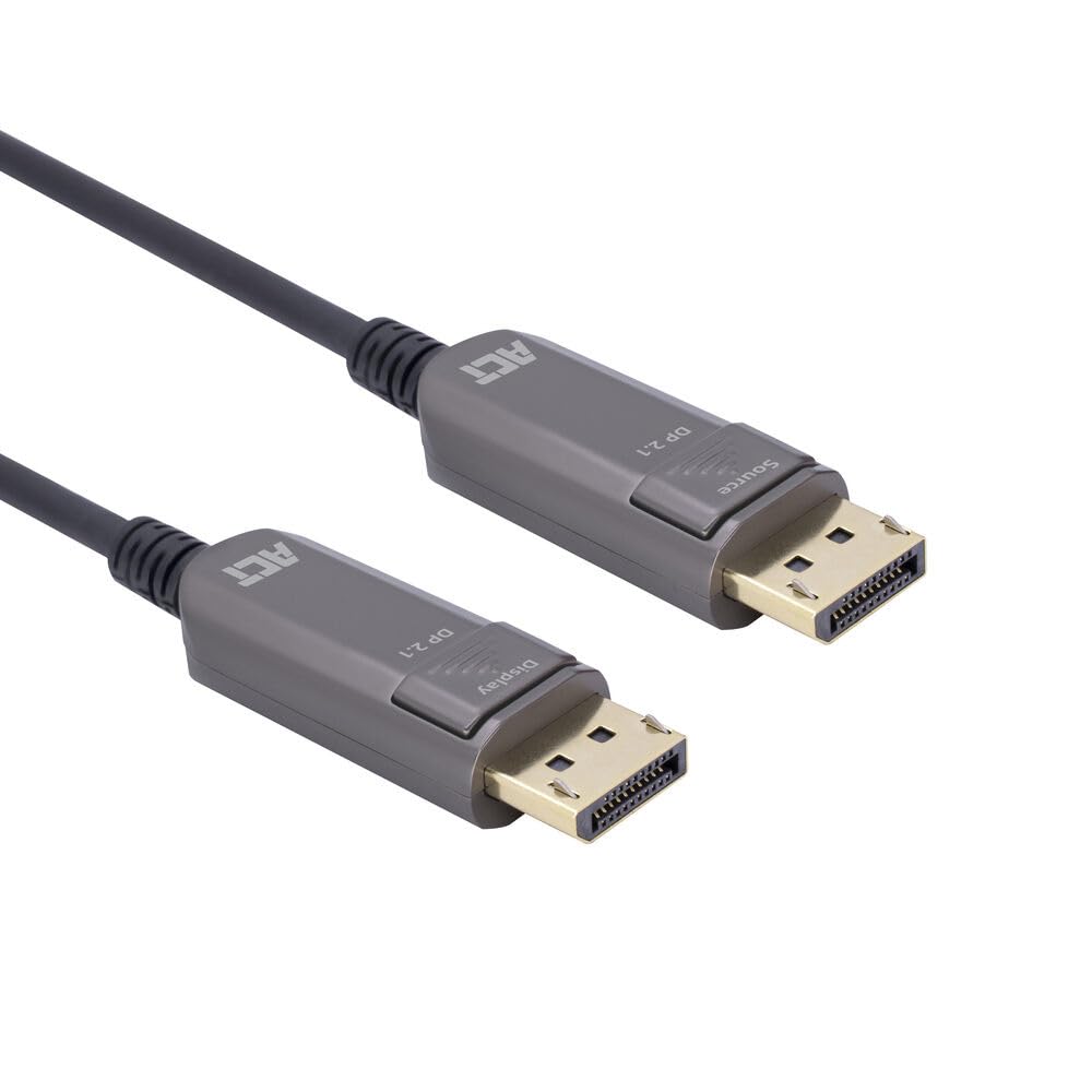 ACT Câble DisplayPort 2.1, 30 m, UHBR10 40 Gbps, prend en charge 8K @ 60Hz/4K@144Hz, LSZH (Low Smoke Zero Halogen), AOC (Active Optical Cable) Fibre optique et cuivre - AK4173