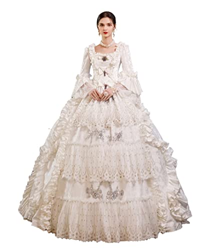 CountryWomen Rokoko Barock Kleid Mittelalterliche Renaissance Marie Antoinette Theaterkostüme (3XL, Stil_1)