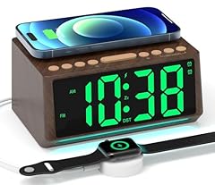 Retro Digital Alarm Clocks for Bedrooms with Large Numbers, Desk Clock with Wireless Charging Retro Digital Alarm Clocks for Bedrooms with Large Numbers, Desk Clock with Wireless Charging item