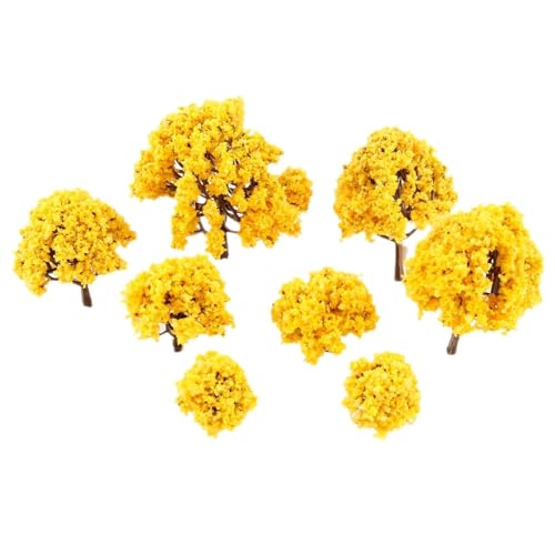 20 model trees train paysage d'automne avec fleurs oranges HO OO - 3