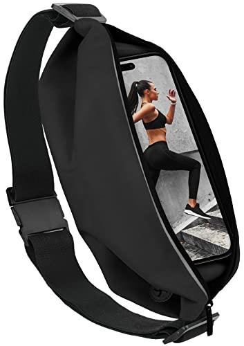 moex® Easy Bag compatibile con Motorola Moto X Play, cintura da corsa per cellulare, borsa da corsa, jogging, custodia per jogging, sport, marsupio impermeabile, fitness running, nero