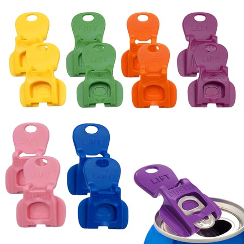 12 Pezzi Due in uno Cavatappi, Riutilizzabile Apribottiglie, Tappi per Lattine Bibite può Aprire e Chiudere Lattine di Birra di Soda di Bibite Analcoliche