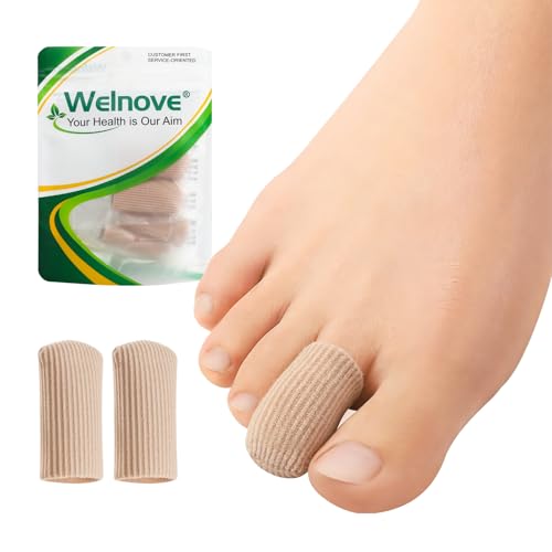 Image of Welnove Gel Toe Cap - 10 Pack Toe Protector for Women Men - Cushions and Protects to Cover Toes, Relief Toe Pain from Ingrown Toenails, Corns, Blisters, Hammer Toes (Medium Size)