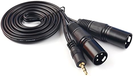 SiYear 3.5 mm (1/8Inch) mini jack Stereo TRS to Dual XLR 3 pin Male Plug unbalanced Interconnect Cable,Y splitter patch cable cord (1.5M/ 5FT)