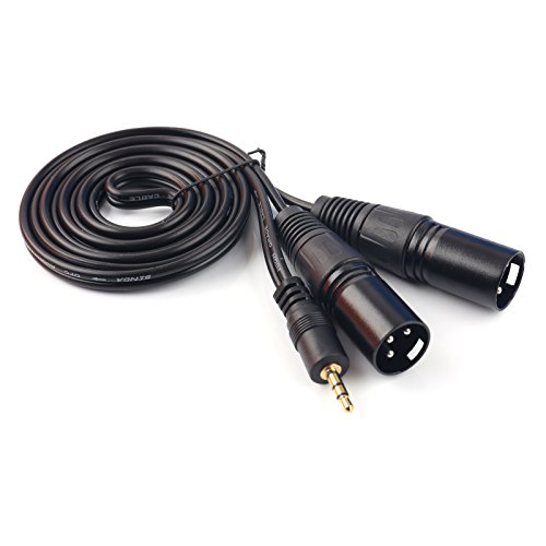 SiYear 3.5 mm (1/8Inch) Mini Jack Stereo TRS to Dual XLR 3 pin Male Plug Unbalanced Interconnect Cable,Y Splitter Patch Cable Cord (1.5M) - Thumbnail 3