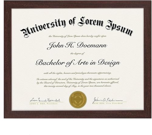 Americanflat 8.5x11 Diploma Frame in Mahogany with Shatter Resistant Glass - Horizontal and Vertical Formats for Wall and Tabletop