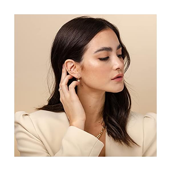 PAVOI-925-Sterling-Silver-14K-Gold-Plated-Cubic-Zirconia-Sparkling-Round-Huggie-Ear-Cuff-Gold-Earrings-for-Women-Clip-On-Cartilage PAVOI 14K Gold Plated 925 Sterling Silver Cubic Zirconia Sparkling Round Huggie Ear Cuff Earrings in Rose Gold, White Gold and Yellow Gold